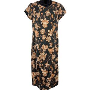 Saltwater Luxe Floral Shift Short Sleeve Midi Dress Extra Small XS Gray NWT New